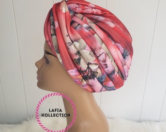 Women Multicolor Print Bohemian Turban Hat/Cap - Ready to Wear Cap