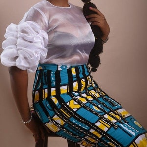 Chiffon Tops- Women Blouse- Ruffled Arm Blouse