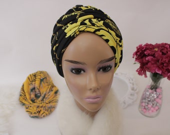 Pre Tied Women Print Bohemian Turban Hat/Cap - Ready to Wear Cap