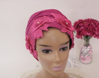 Women Embroidery Turban Hat/Cap - Ready to Wear Cap