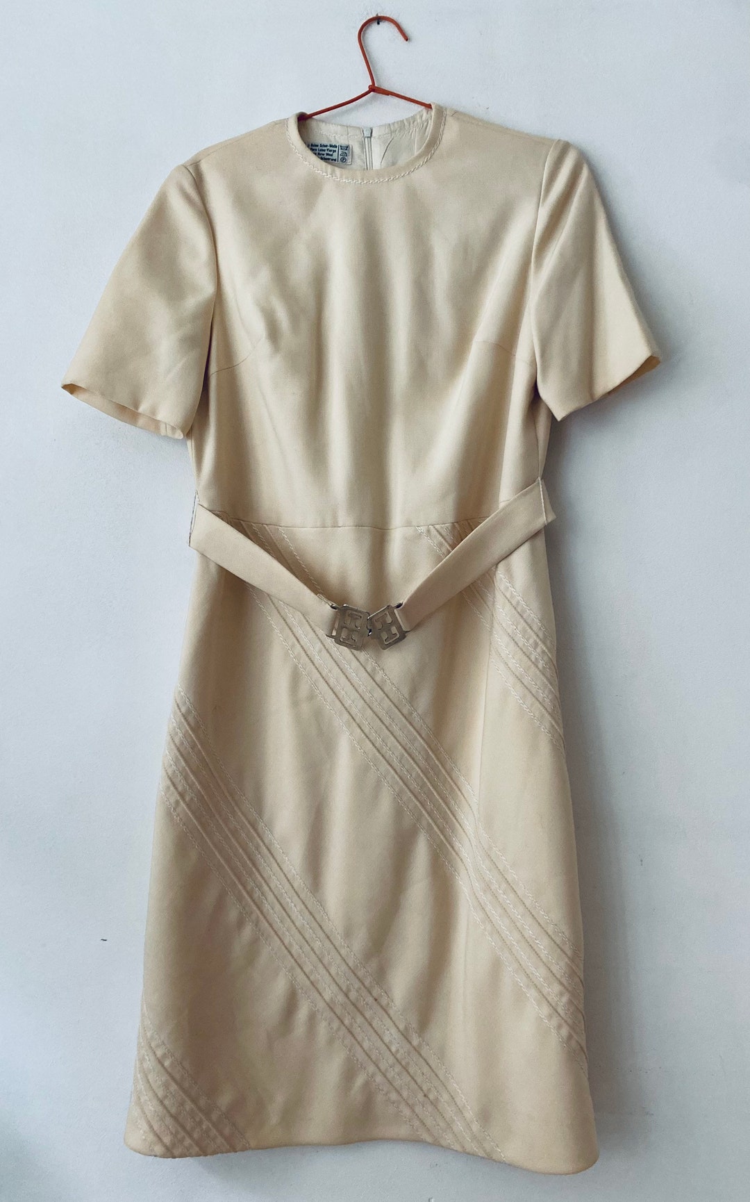 CREAM WOOL DRESS Etsy