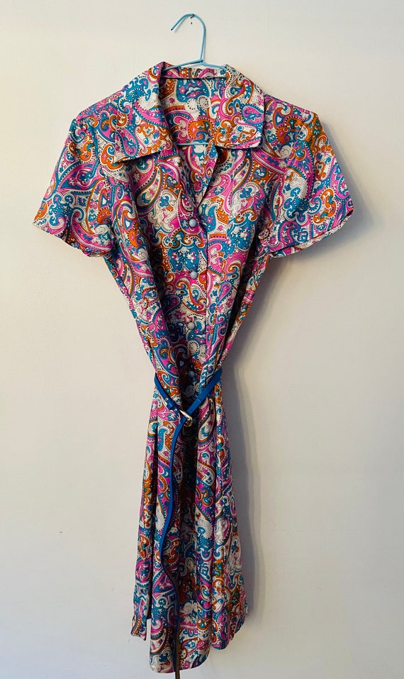 PINK PAISLEY DRESS vintage