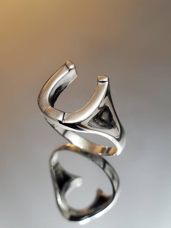 Horse Shoe Ring Men's Sterling Silver Ring Lucky - Etsy