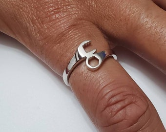 Wrench Wedding Rings For Mechanics Sterling Silver Wrench Ring