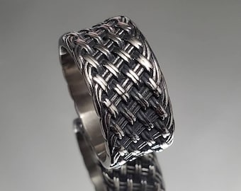 Geflochtener Edelstahlring: Unisex-Armband aus chirurgischem Stahl, hypoallergen
