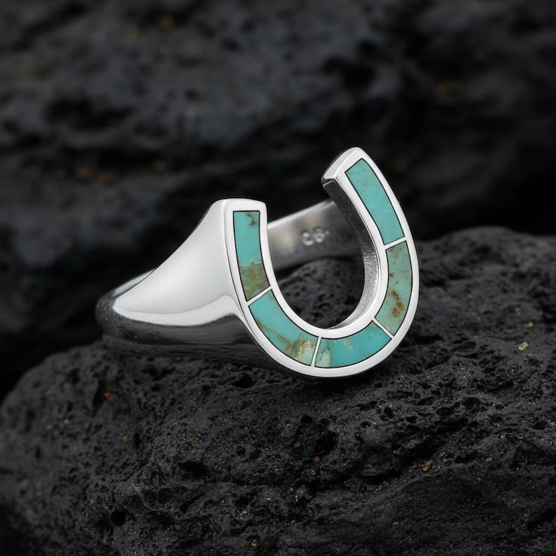 Sterling Silver Turquoise Horseshoe Ring Lucky Equestrian Jewelry Etsy — free download