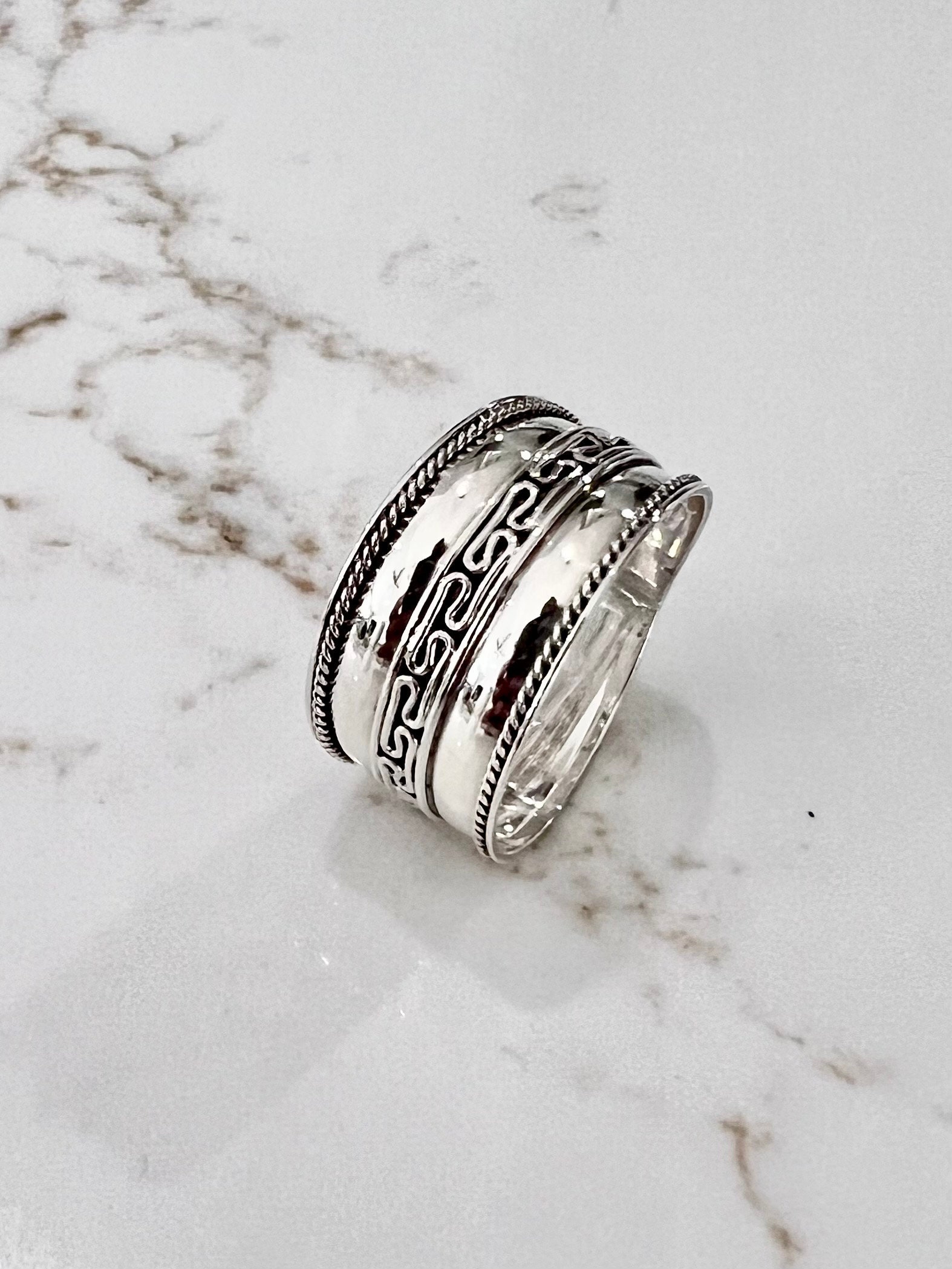 Anello Regolabile In Argento 925 Con Motivo Corda Intrecciata - Stile Bali Unisex Per Dito O Alluce - 2