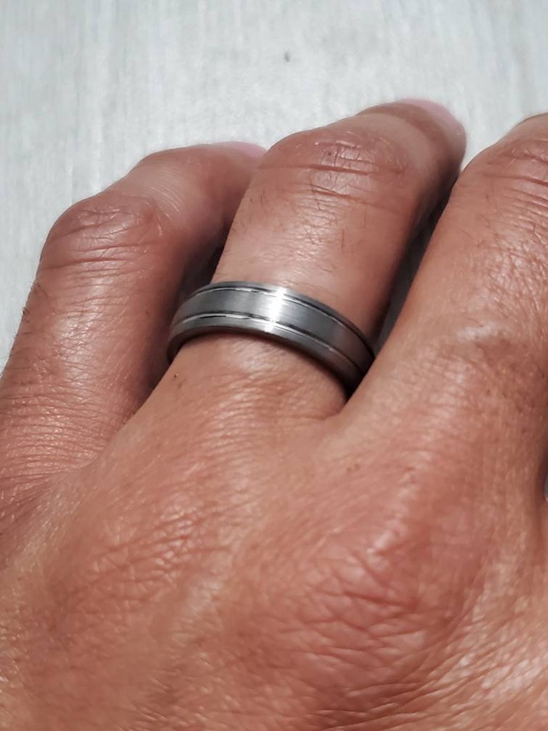 Tungsten Ring, Wedding Men's Ring, Unisex Band, Thumb Ring image 10