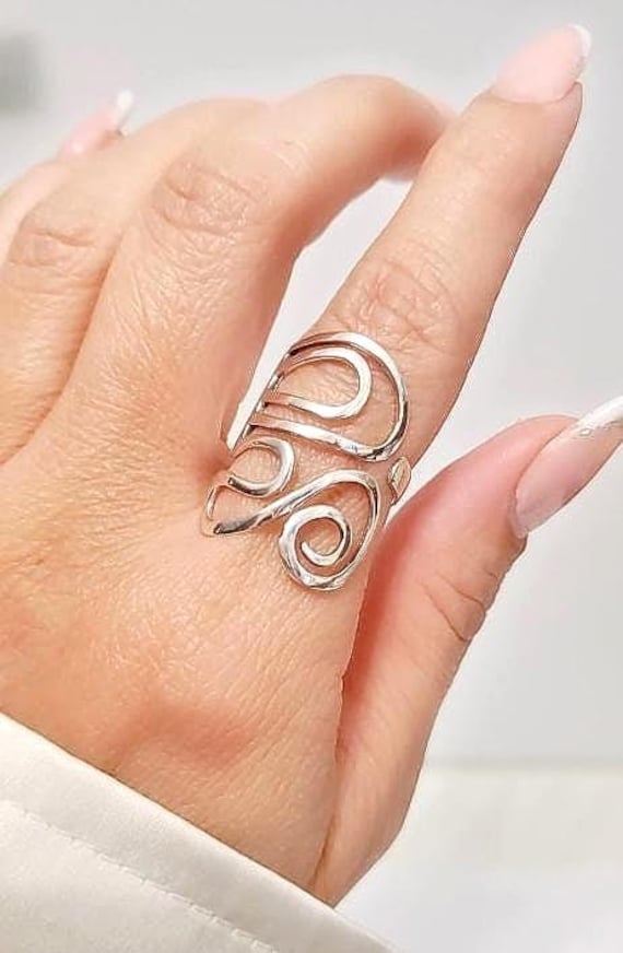 シルバー 渦巻きデザイン リング 8号】カレンシルバー リング（渦巻き