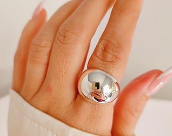 Electroform sterlingzilveren koepelring: art-deco statement sieraden