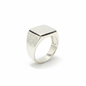 Sterling Silver Signet Ring, 925 Bold Jewelry for Men, Men's Statement Ring for Men, Anniversary Ring for him, Promise Ring for Him,