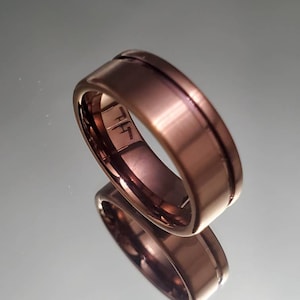 Bronze Stainless Steel Band - Unique 8mm Men&#39;s Ring for Effortless Style