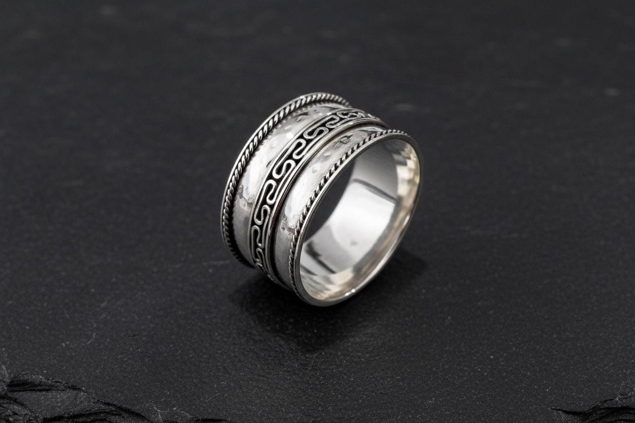 Anello per dita dei piedi in argento Sterling 925 con design Bali, misura regolabile / Prodotto negli Stati Uniti - Italia