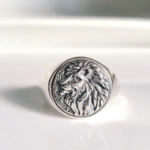 Let It Roar! 925 Sterling Silver Lion Ring, Handmade Oxidized Lion Jewelry, His & Hers Gift, Majestic Animal Statement Ring