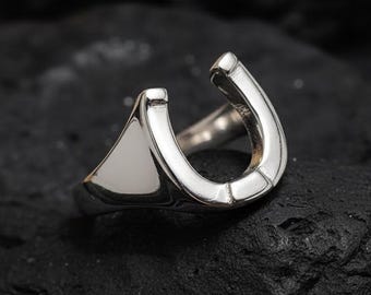 79ist Horseshoe Ring silver 925×K10 Sterling Silver Horseshoe Ring: Equestrian Good Luck Jewelry - Etsy