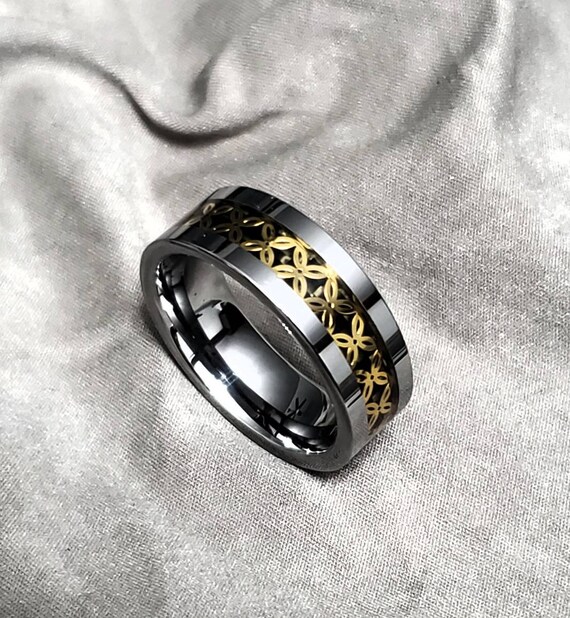 TUNGSTORY Bague Steampunk Tungstène 10mm Engrenage Bois - Alliance Homme Femme Taille 54-72