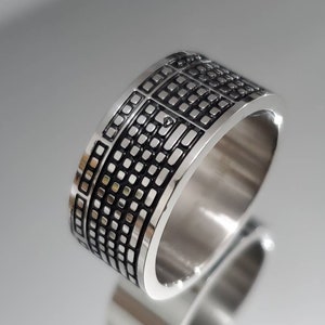 Keyboard Band, Computer Tech, Edelstahl 10 mm Ring, Unisex Ring