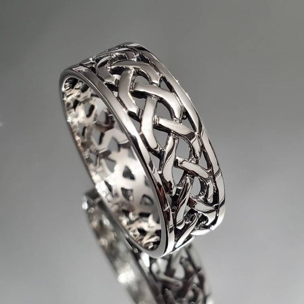 The Triskelion Celtic Band Ring For Men In Sterling Silver, Celtic Men