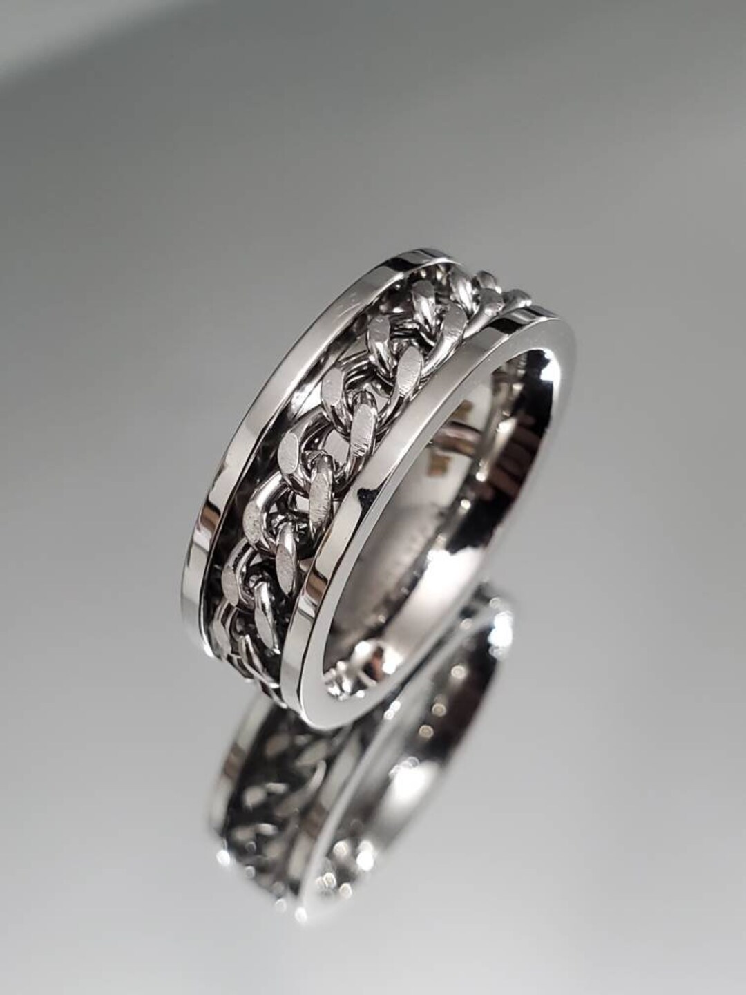 指輪・リング BASSCLEF Men's Ring Surgical Steel Chain Ring ~MR52061SVJJJ-1.jpg?w=400&dpr=2.6