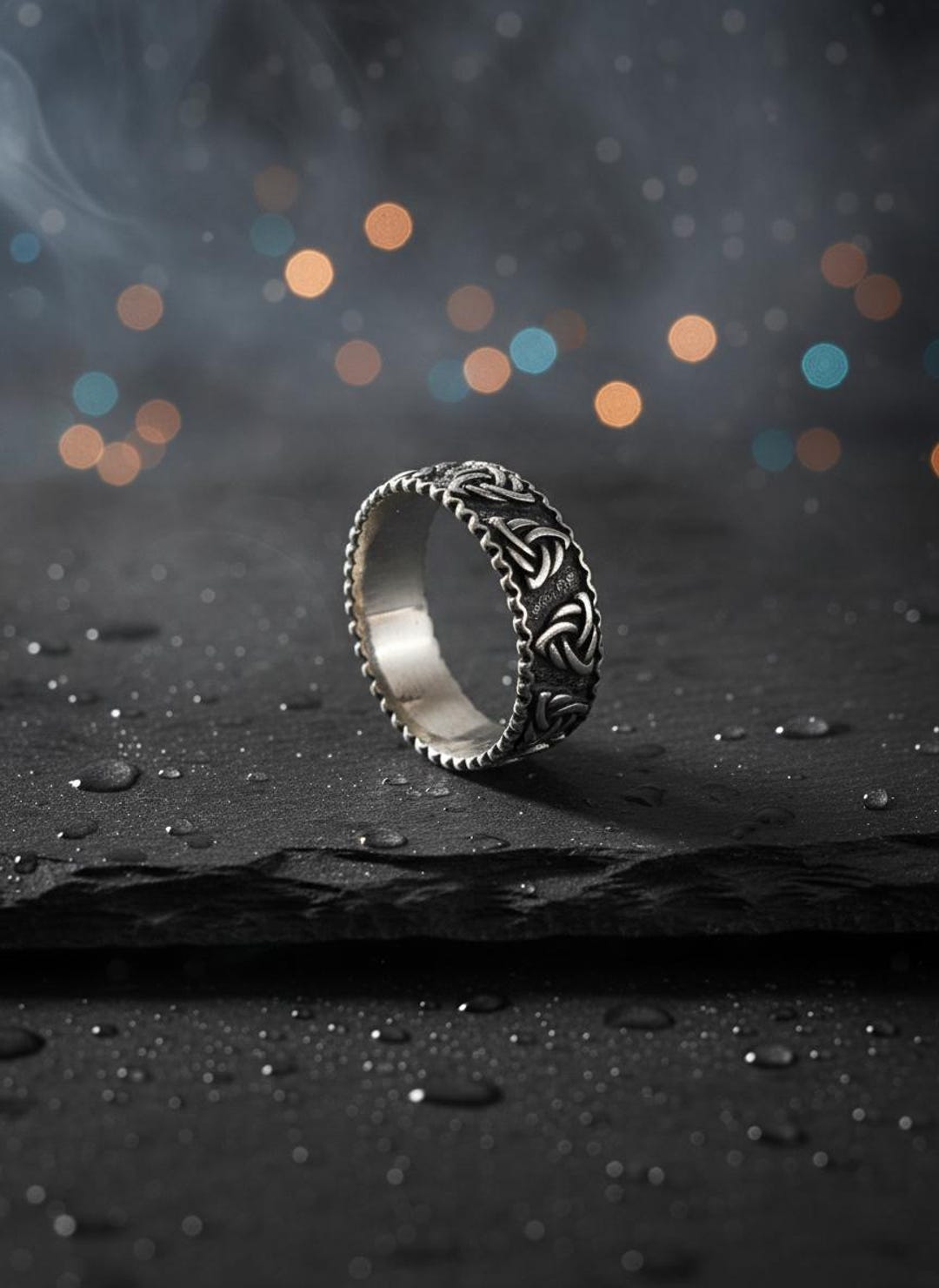 Oxidized Sterling Silver Celtic Trinity Knot Ring - Irish Wedding Band ...