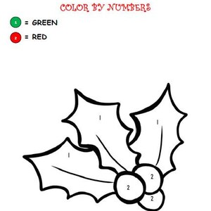 Christmas Color by Numbers, Printable Coloring Worksheets, Children ...