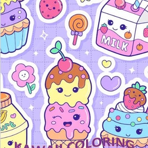 Kawaii Coloring Book | 150 Pages | Cute Coloring Pages | For Kids and Adults | Digital Download | PDF