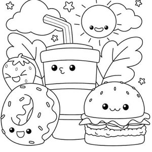 Kawaii Coloring Book 150 Pages Cute Coloring Pages for - Etsy