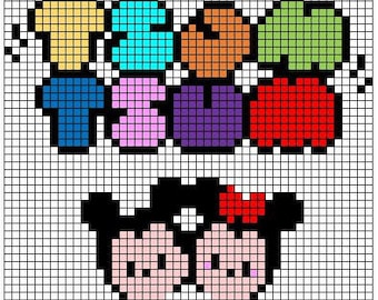 TSUM-TSUM Pixel Coloring para niños _ Páginas de codificación imprimibles para niños _ Colorear por números _ Páginas de arte de 19 píxeles imprimibles _ Pdf