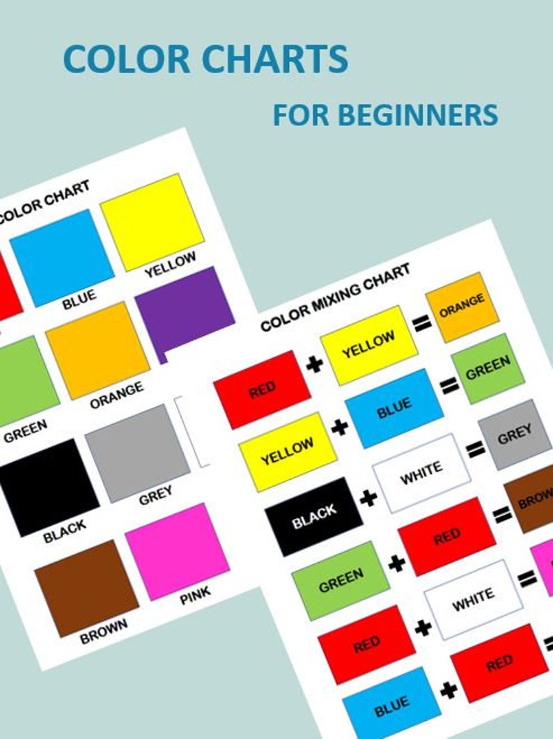 Printable Color Charts Home School Chart for Teaching Colors Color