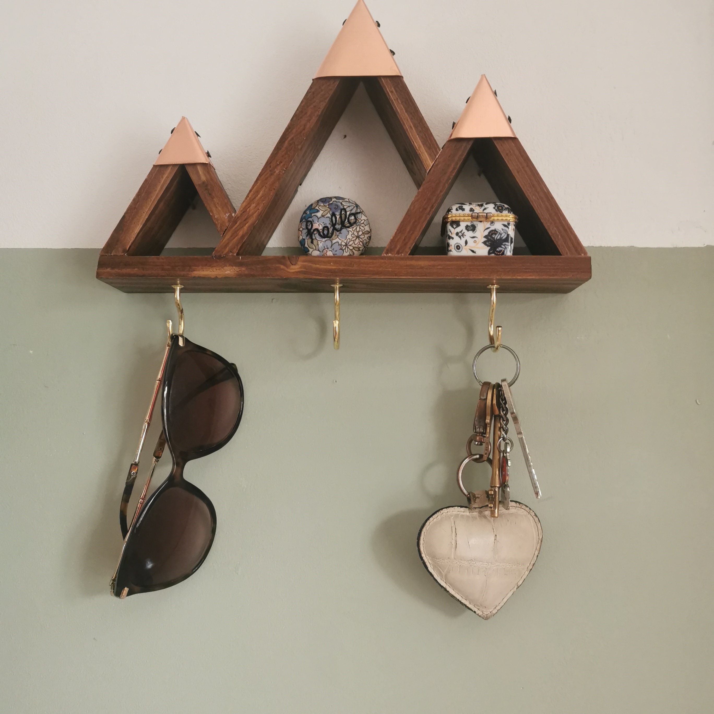 Copper Capped Mountain Shelf Key Holder / Jewellery Organiser Etsy