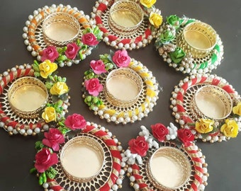 Home Decoration Floral Tea Light Candle Holder Home Decor Beautiful Diwali Tea Light Holder Party Decoration Diwali T light candle Holders