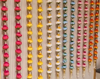 Indian Flower Wall Hangings for Mehndi Decor Haldi Functions Diwali Decoration Colorful Floral String