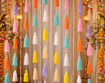 Handmade Indian Tassel Backdrop: Wedding, Mehndi, Home Decor
