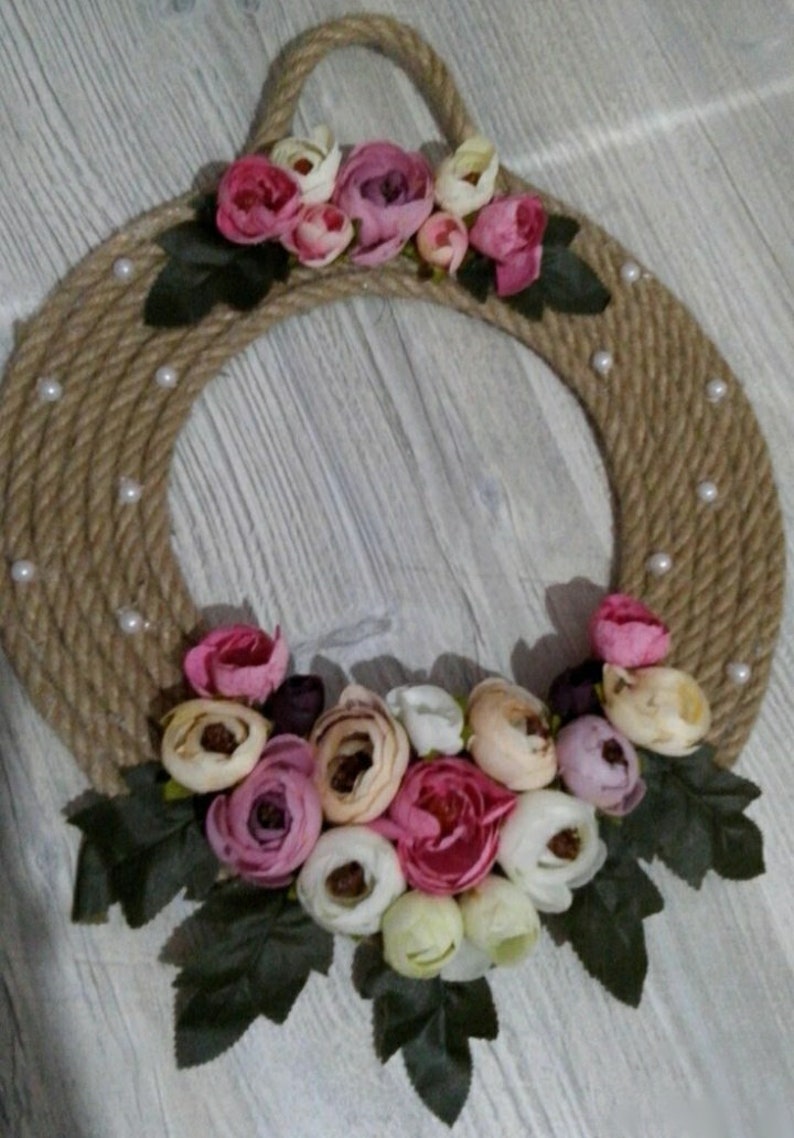 Jute Wall Decor Jute Flower Decor Farmhouse Decor Jute Home Decor
