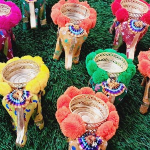 wholesale 100 pcs Indian Elephant Tea Candle Holder Festive Home Decoration, Return Gift, Wedding Gift, Party Gift, Diwali Gift, Gift Ideas