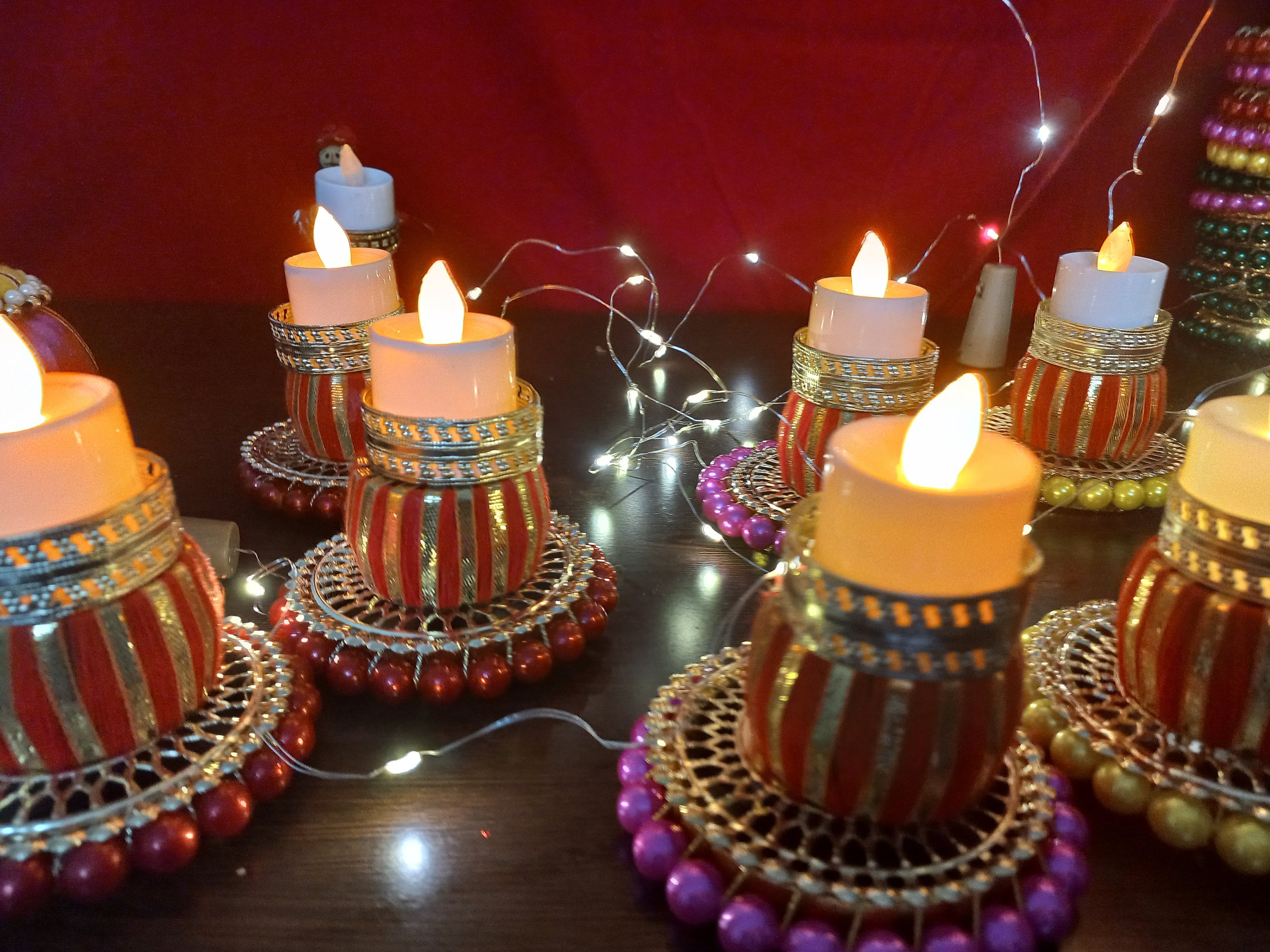 Set of 4 Diwali Tea Light Candle Holder Home Decor Home Living