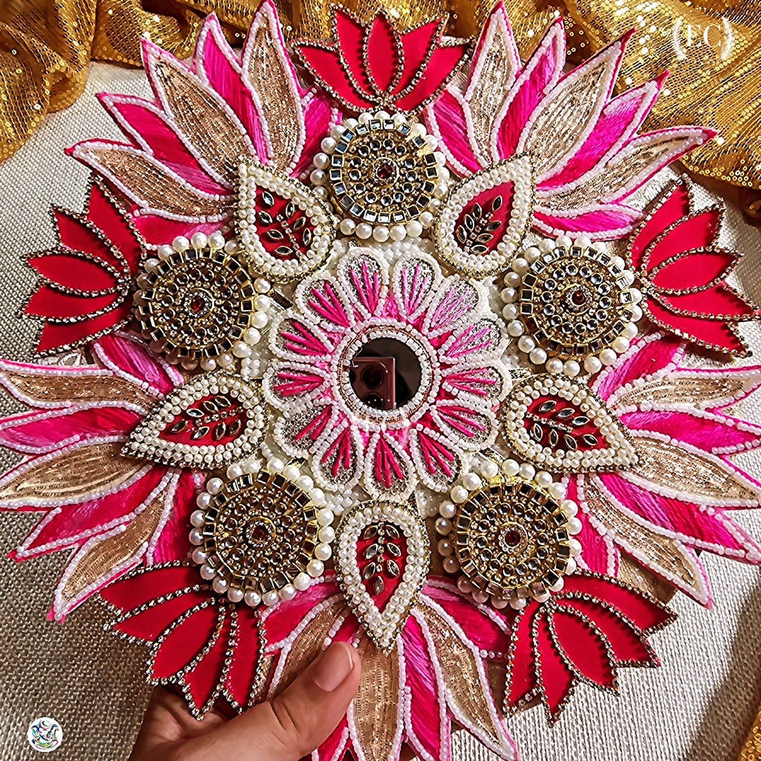 Elegant Pearl & Stone Rangoli Set: Diwali Home Decoration, T Light ...