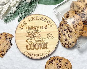 Personalised Teacher Cookie Jar, Custom Biscuit Jar, Glass Treat Jar, Educator End of Year Thank You, Teacher Appreciation Christmas Gift