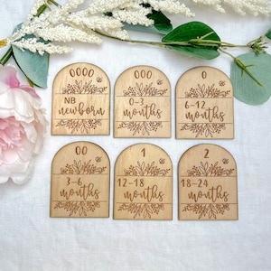 Étiquettes de tiroir en bois pour vêtements de bébé, étiquettes de placard en bois gravées, organisation de garde-robe pour tout-petits, décoration de chambre d’enfant, cadeau de douche de nouveau-né