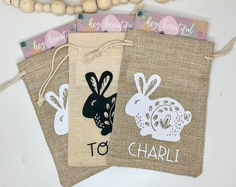Personalised Easter Bag For Children, Easter Treat Bags, Easter Party Favours, Personalised Easter Gift For Teacher, Gift for Coworkers