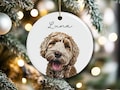 Pet Portrait Christmas Ornament Personalised, Custom Watercolour Dog or Cat Ceramic Decoration, Memorial Photo Keepsake, 2025 Holiday Gift product logo