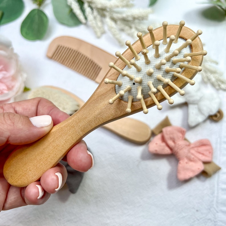 Baby Brush Set, Personalised Wooden Baby Hair Brush With Comb ...