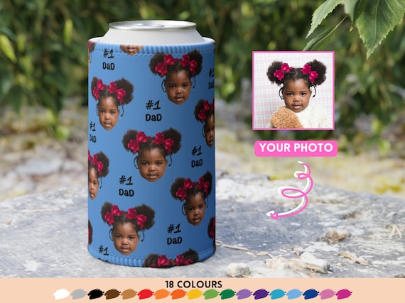 Face on Stubby Holder Personalised, Premium Beer Can Cooler, Kid