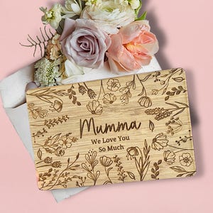 Wildflower Moederdagkaart voor moeder gepersonaliseerde, aangepaste aandenken cadeau voor oma, uniek cadeau voor schoonmoeder, moeder wenskaart 2025