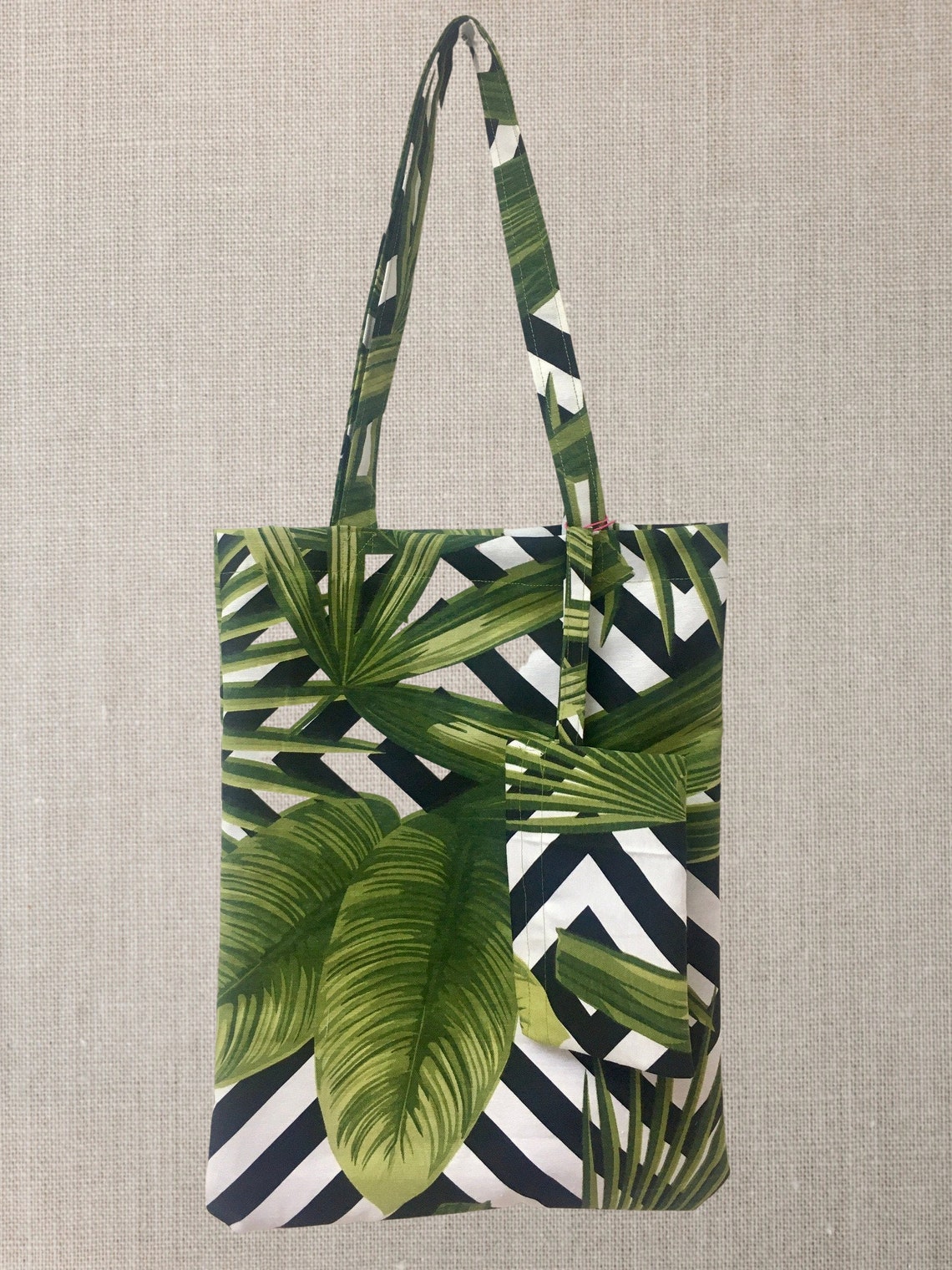 Leaf Pattern Canvas Tote Bag Set Shopping Bag with Wallet 2 Etsy