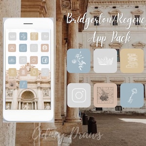 Pacchetto di app a tema Bridgerton, Regency, Light Academia / Oltre 60 copertine di app