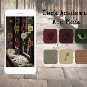 Dark Academia Aesthetic App Icon Pack | 60+ App Covers