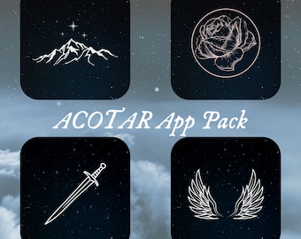 Pack d'icônes d'application esthétique ACOTAR | Plus de 90 couvertures d'applications