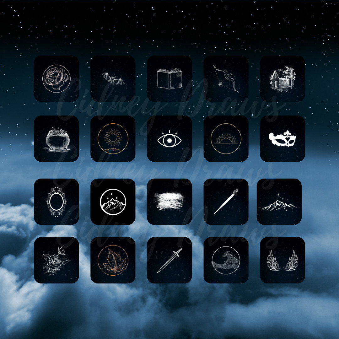 ACOTAR App Icon Pack | Night Court, Velaris Theme (digital Download) - Etsy