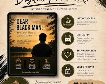Men's Mental Health Workbook | Self-Care Journal for Men | Guided Reflection & Wellness Exercises | Digital Download PDF